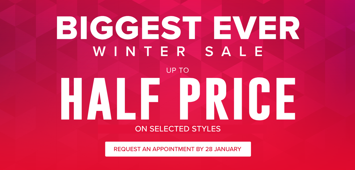 Biggest ever winter sale, up to 50% off selected styles