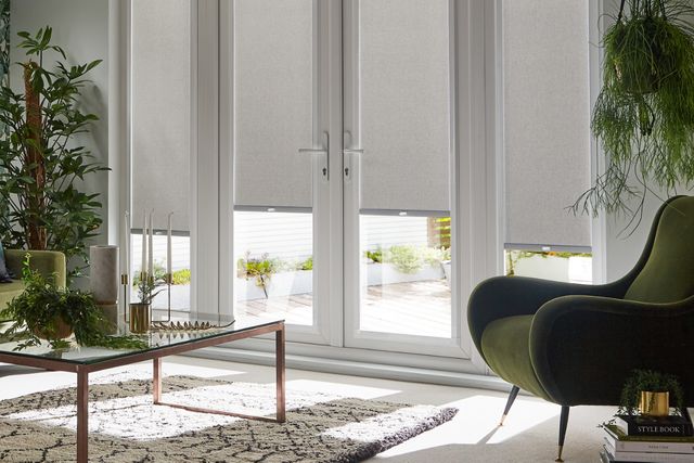 lounge with silver acacia perfect fit roller blinds