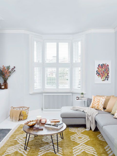 White tier-on-tier shutters in living room