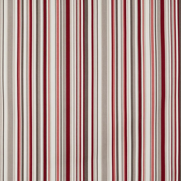 City cherry swatch with stripes of red, pink, white and beige