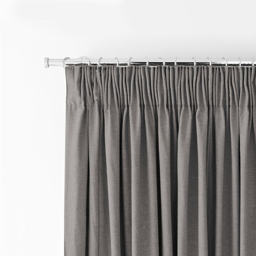 Pencil pleat curtains in Tetbury Charcoal