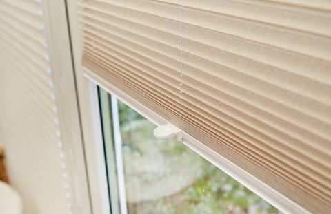 Cream pleated conservatory blinds
