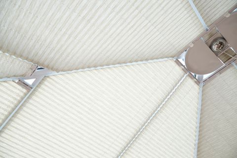 White coloured pleated conservatory roof blinds