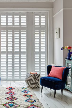 Pure White shutters in living room