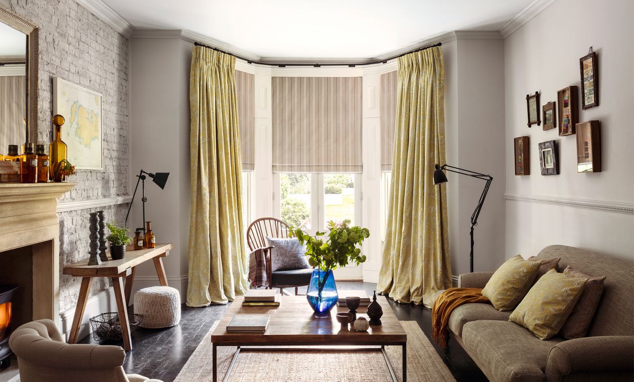 Curtains With Blinds In Living Room