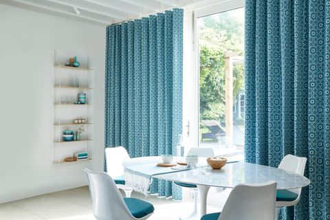 Mosaic Tile Turquoise curtains