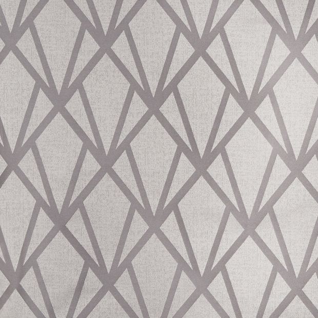 Dimension Pewter swatch is a light grey back ground with a darker grey-silver geometric pattern