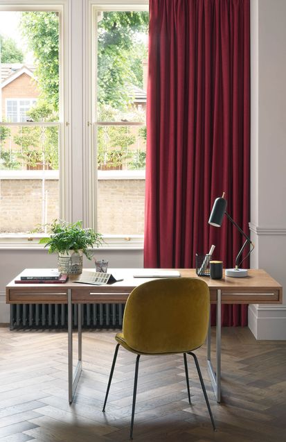 Lindora Ruby curtains in home office