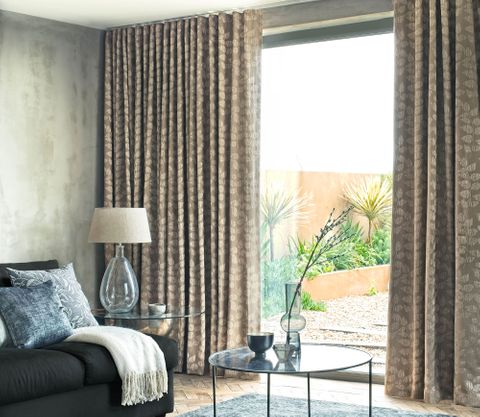 Roche Taupe curtains in living room