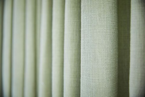 Close up detail of Neo Mint curtain fabric