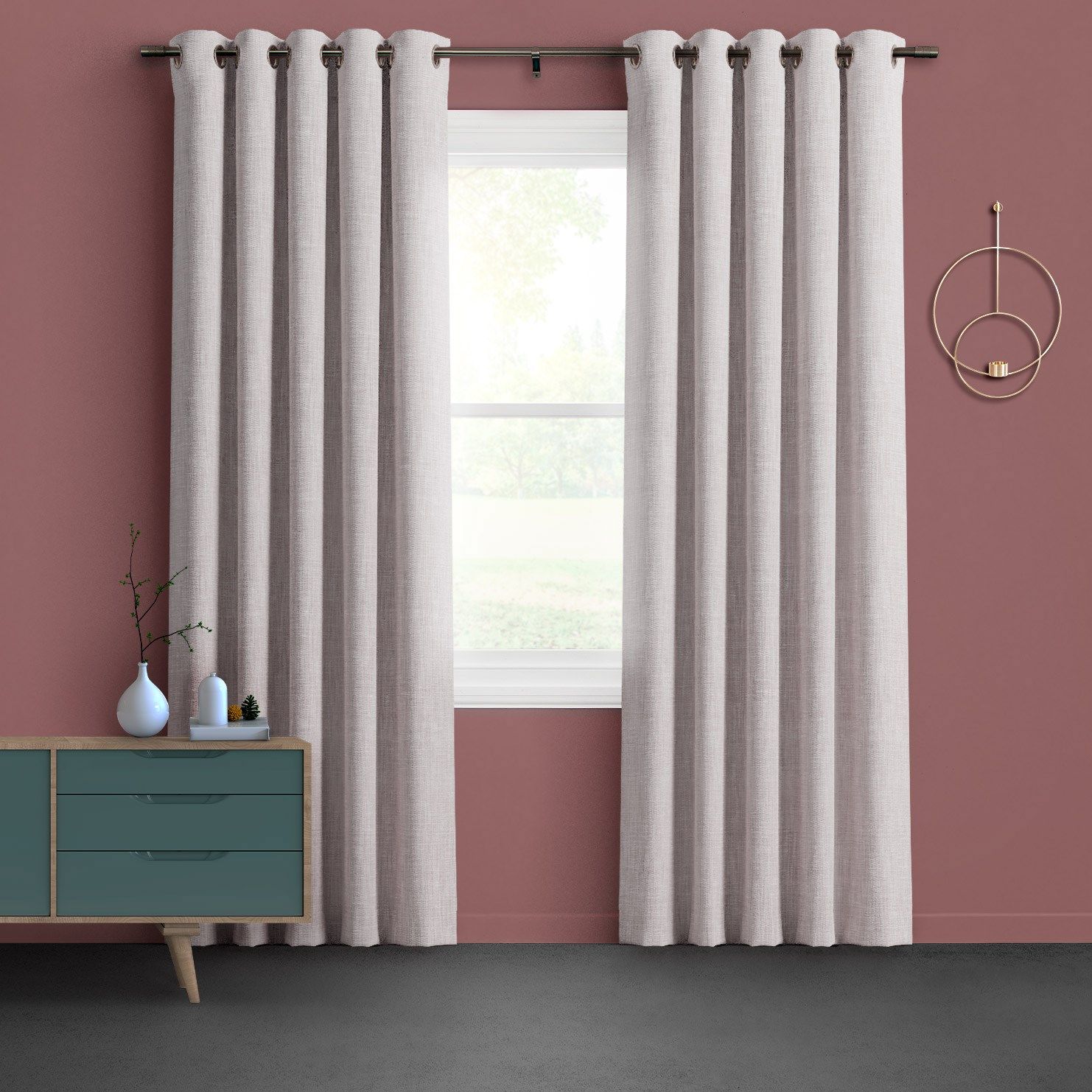 Haddie Chalk Pink Curtains | Hillarys