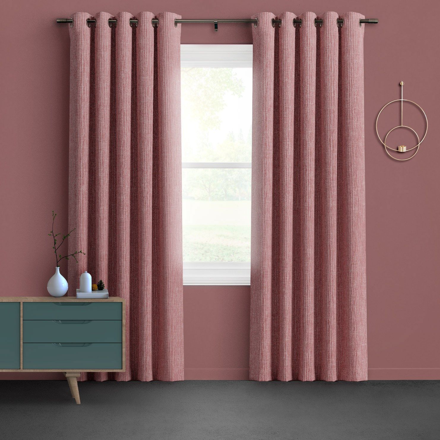 Maisie Cranberry Curtains Hillarys