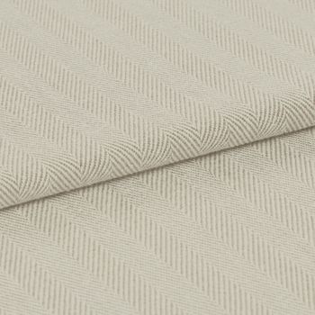 A striped, neutral folded fabric, in the Kendra Linen design