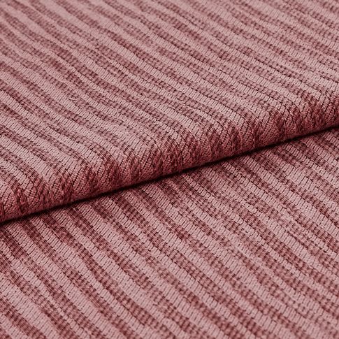 light red fabric with a repeating stripe in a slightly darker colour 