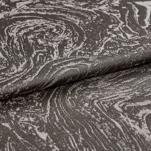 Grey and black in a swirling pattern that repeats throughout the entire material