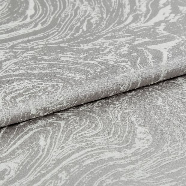 Light grey and white in a repeating swirling pattern that resembles stone