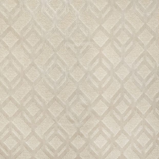 Loxly Cloud swatch is a natural cream base with a textured, trellis-like geometric pattern
