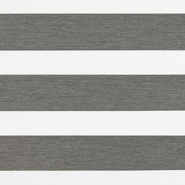 Grey and white horizontal stripes of the nightfall pewter grey swatch