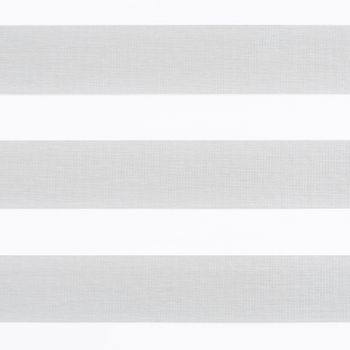Horizontal stripes of silver are matched with white for the dawn silver grey swatch