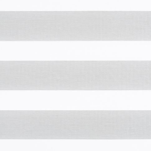 Horizontal stripes of silver are matched with white for the dawn silver grey swatch