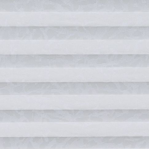 White patterned  swatch for pleated blinds