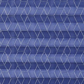 Royal blue geometric patterned  swatch for pleated blinds