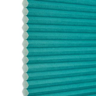 Thermashade Turquoise textured swatch for pleated blinds