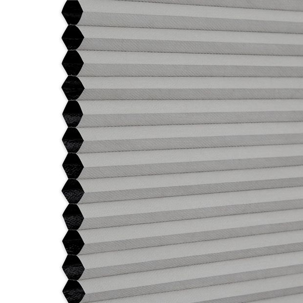 Thermashade light grey swatch with honeycomb view for pleated blinds