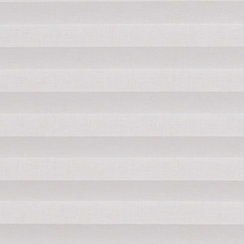 A swatch showing the Zen White fabric, in its pleated form