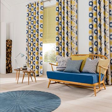 Fl Curtains Made To Measure Hillarys Fl Curtains Made To Measure, Navy And Yellow Curtains Uk