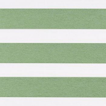 Green coloured day and night blind swatch fabric in the open position