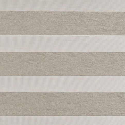 Taupe coloured day and night blind swatch fabric in the closed position
