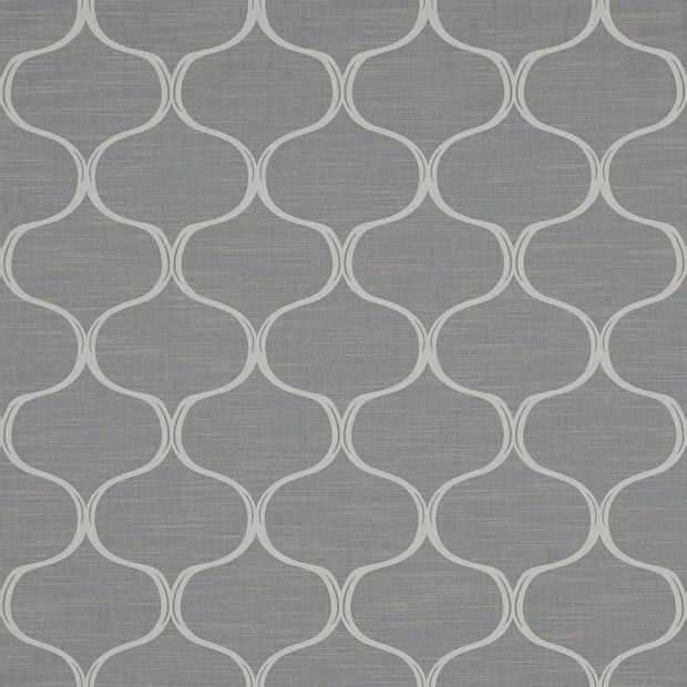 Tapestry blackout flint swatch is a dark grey base featuring mid-tone grey curves