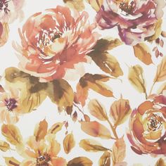 repeating flower pattern in pink and brown on a white background