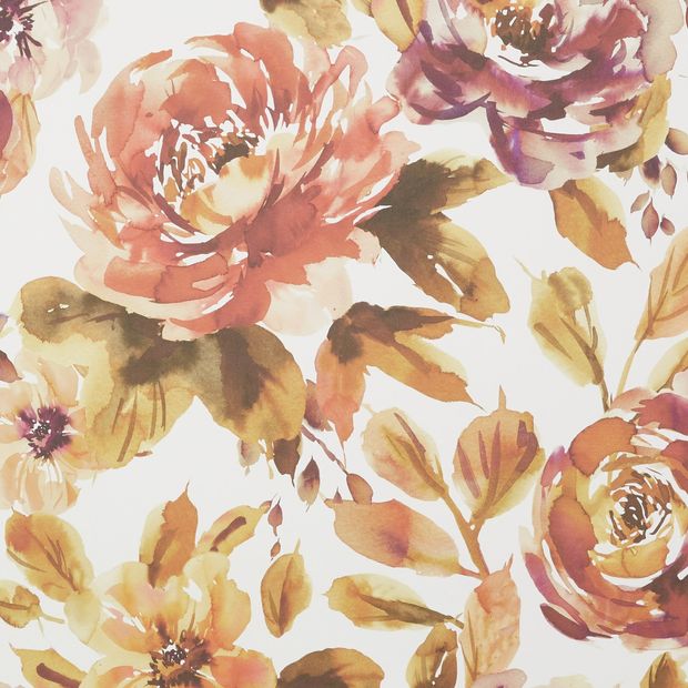 repeating flower pattern in pink and brown on a white background