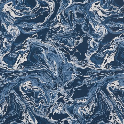 blue and white in a swirling marble pattern