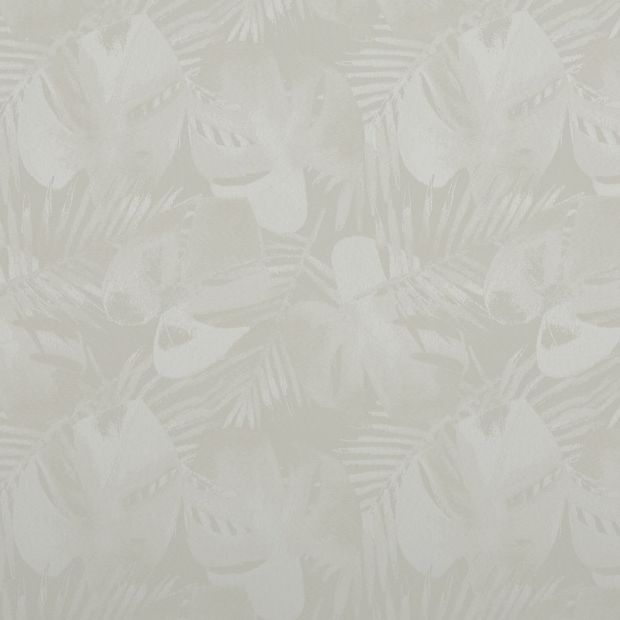 Palm springs Sesame swatch is a light grey shade with an even lighter grey botanical pattern