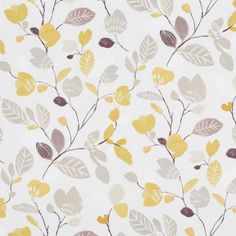 Rosa Meadow swatch is a dusky cream base featuring a grey and yellow flowers and leaves pattern