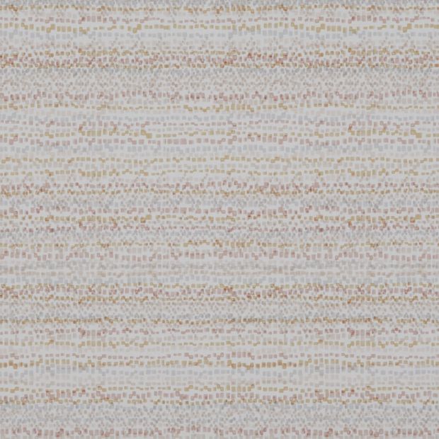 Franco Apricot swatch is an off white background with tiny grey and mid-orange squares forming horizontal tracks