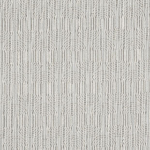 Zen Alabaster swatch is a dove grey base with a jacquard weave which creates a horizontal pattern of curves