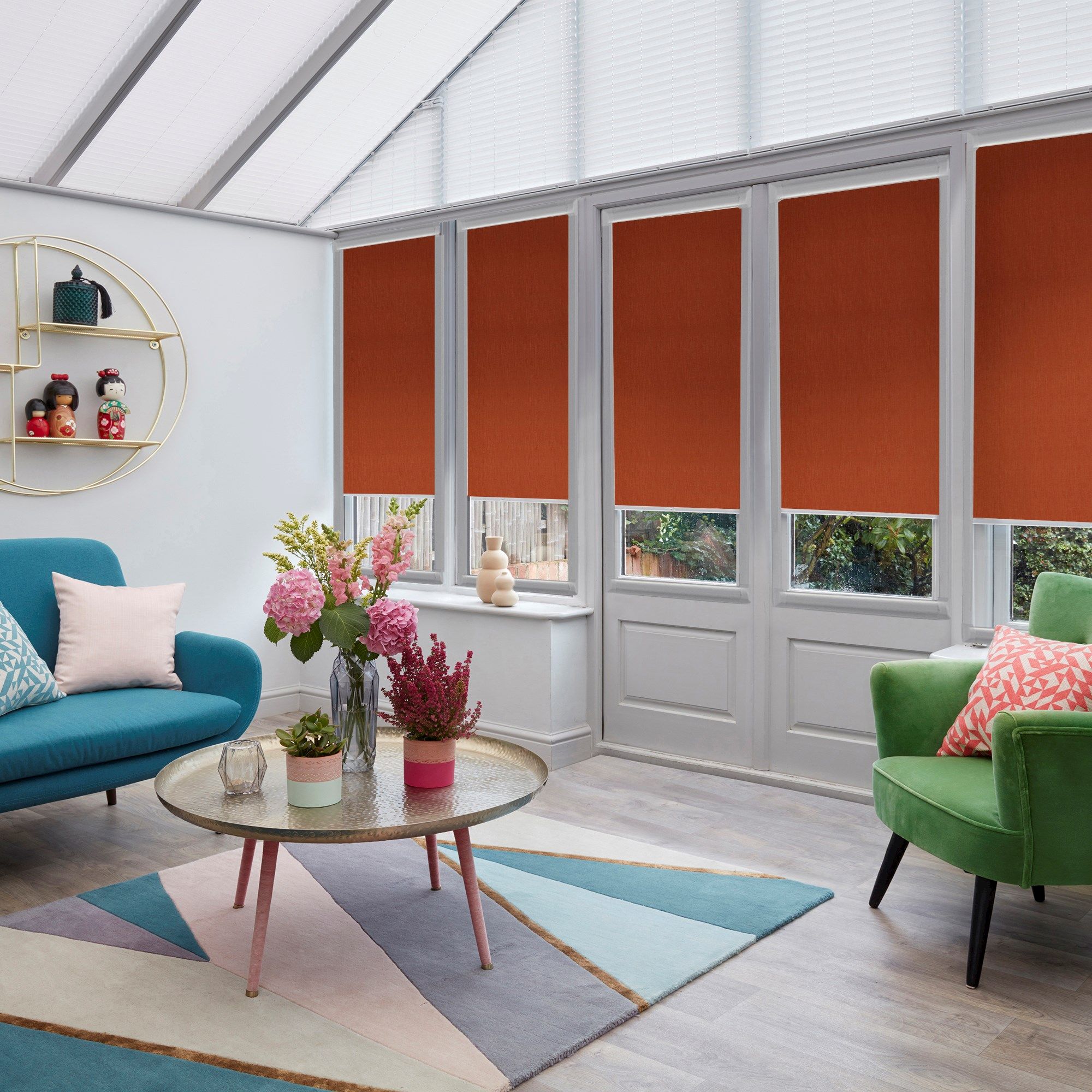 Penelope Burnt Orange Conservatory Roller Blinds | Hillarys