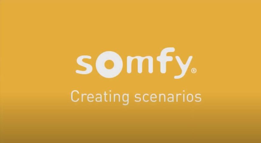 somfy logo with phrase 'creating scenarios'