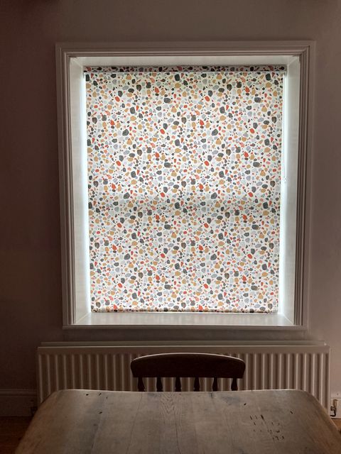 Lucca brick Roller blinds in dining room window