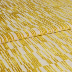 Lora Ochre Roman Curtain with yellow short stripes with cream base colour