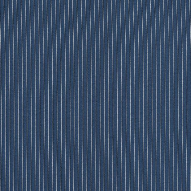 Petra Navy swatch has a silver pinstripe pattern on a navy blue backdrop