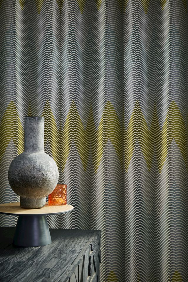 Zaha Sunrise curtains in a dining room
