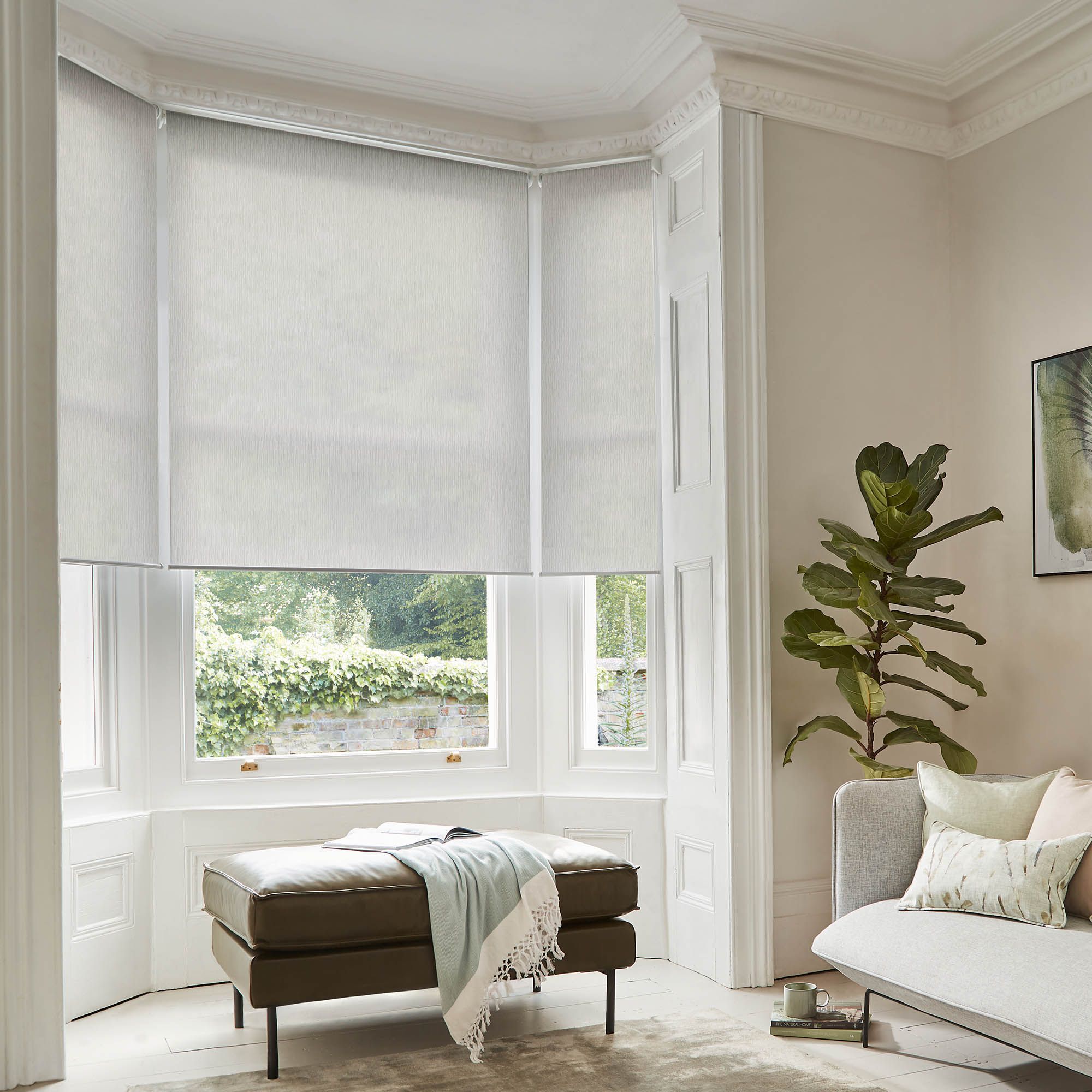 White deals roller blinds