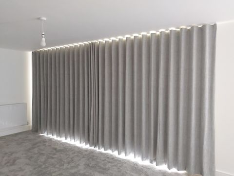 Wave Header Curtains in bedroom