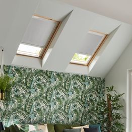 Acacia Silver roller blinds in 2 skylight windows