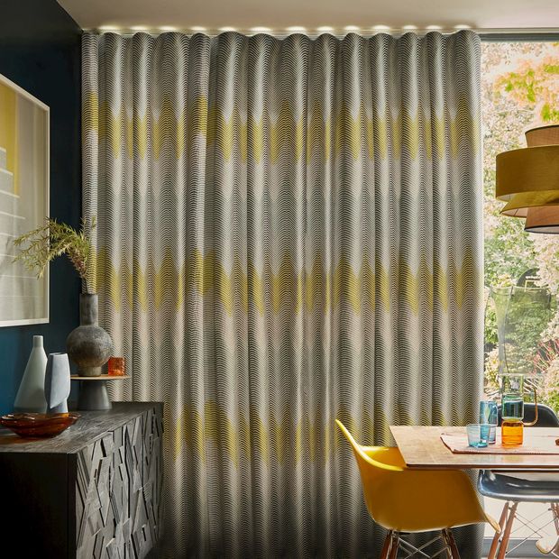 Patterned Zaha Wave curtains